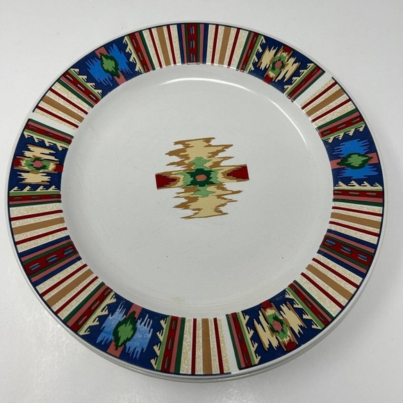 Tienshan Dinner Plate TIE22 Stoneware Southwestern 10 1/2" Set of 5 Vintage - Picture 10 of 13